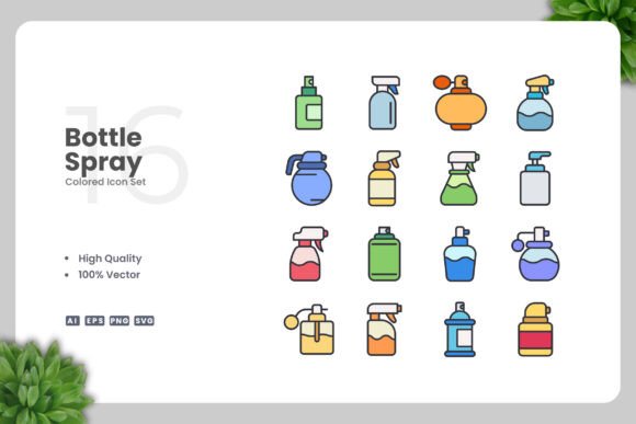 Bottle Spray Color Icons: Fresh Graphics for Modern Publishing