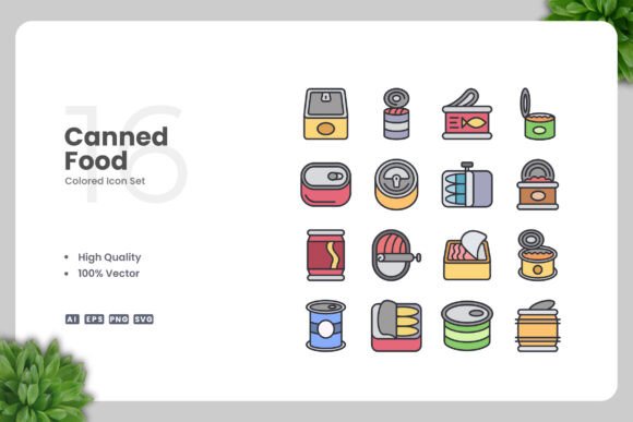 Canned Food Color Icons: A Practical Review for Graphics and Icons Sellers