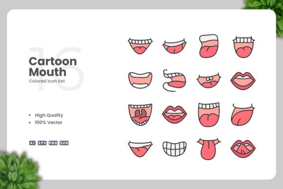 Cartoon Mouth Color Icons: A Review for Graphics and Icons Sellers