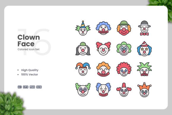 Clown Face Color Icons: A Designer's Review of These Graphics