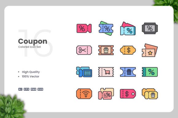 Coupon Color Icons: Vibrant Graphics for Modern Publishing