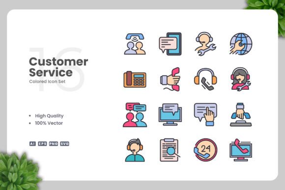 Customer Service Color Icons Review