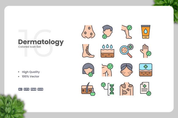 Dermatology Colored Icons - Clean Graphics for Modern Branding