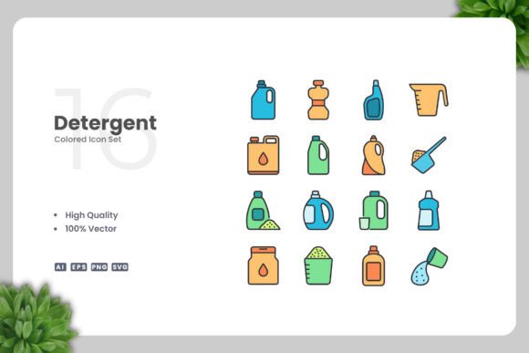 Detergent Colored Icons for Modern Graphics