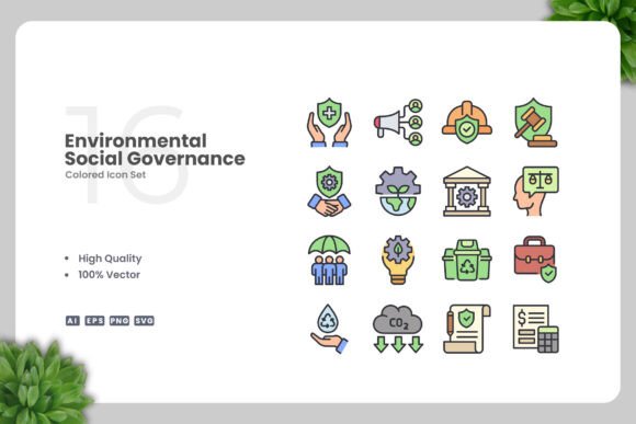 Environmental Social Governance Icons Review