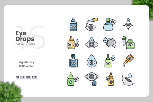 Eye Drops Color Icons: A Versatile Graphic Asset for Modern Content