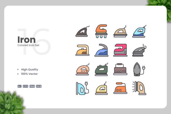 Iron Colored Icons for Modern Graphic Design