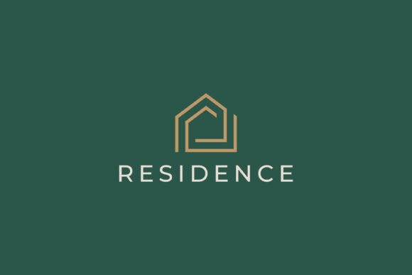 Minimalist Gold House Logo Real Estate Graphics & Logo Presentations