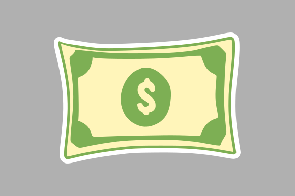 Minimalist Money Doodle for Graphics and Illustrations