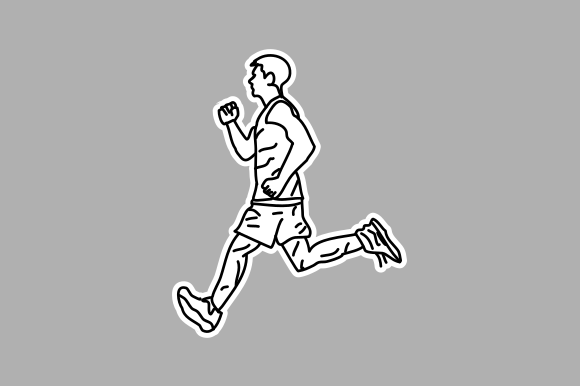 Monochrome Sprinting Athlete Graphics
