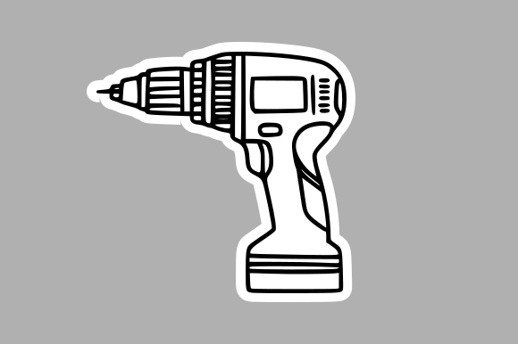 Power Drill Doodle Graphics and Illustrations Review