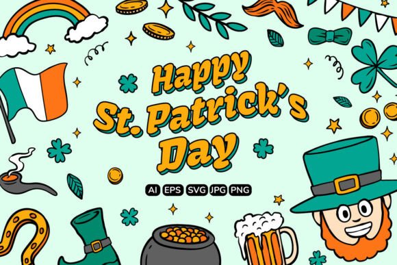 St. Patrick Day Illustration Set for Crafting and Design