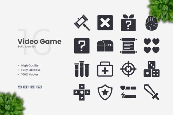 Video Game Solid Icons: A Review for Modern Graphics and Branding